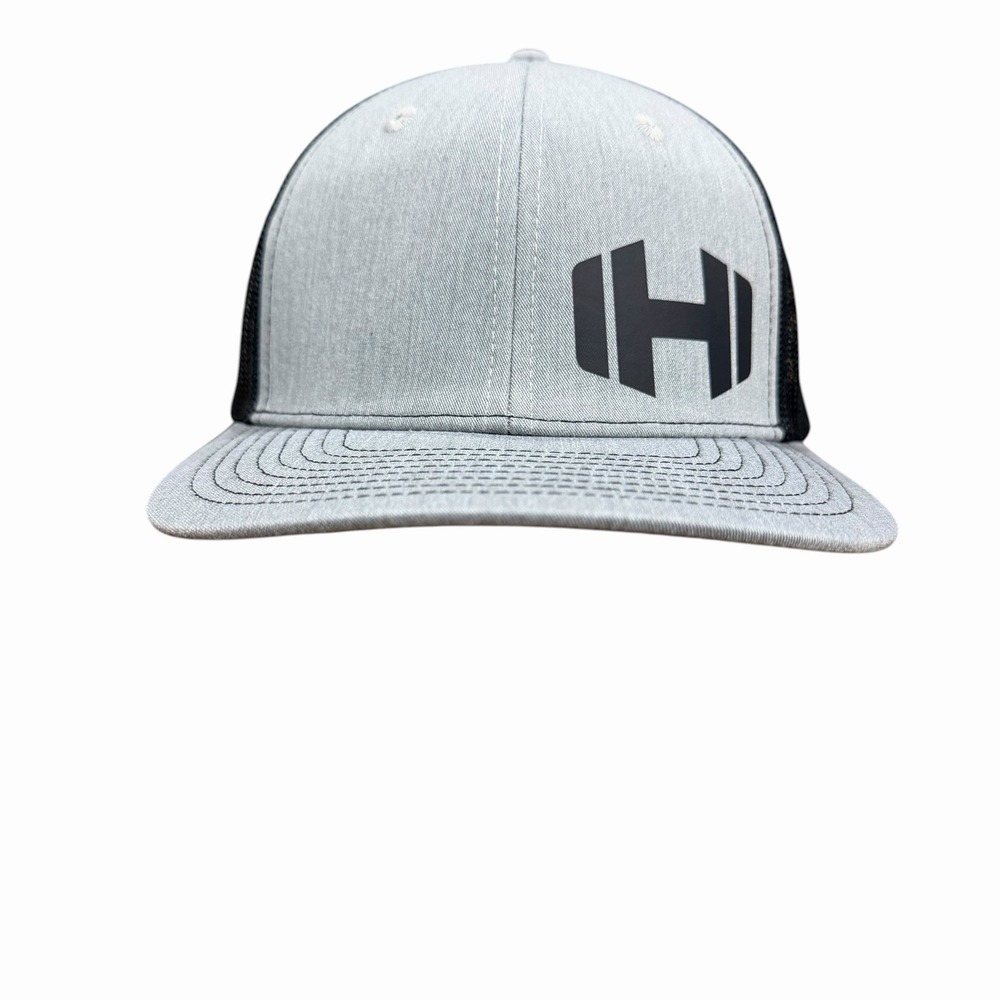 Trucker Hat Gray Black Snapback Mesh Back Cap